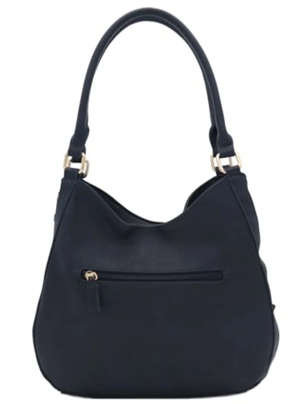 Lightweight 3 Compartment Faux Leather Hobo Bag